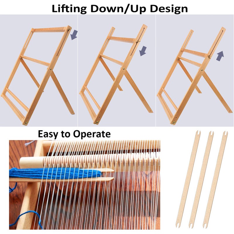 WILLOWDALE 25.2" H x 19.3" W Weaving Loom with Stand Wooden Multi-Craft Weaving Loom Arts & Crafts, Extra-Large Frame, Develops Creativity Weaving Frame Loom with Stand for Beginner - Image 5